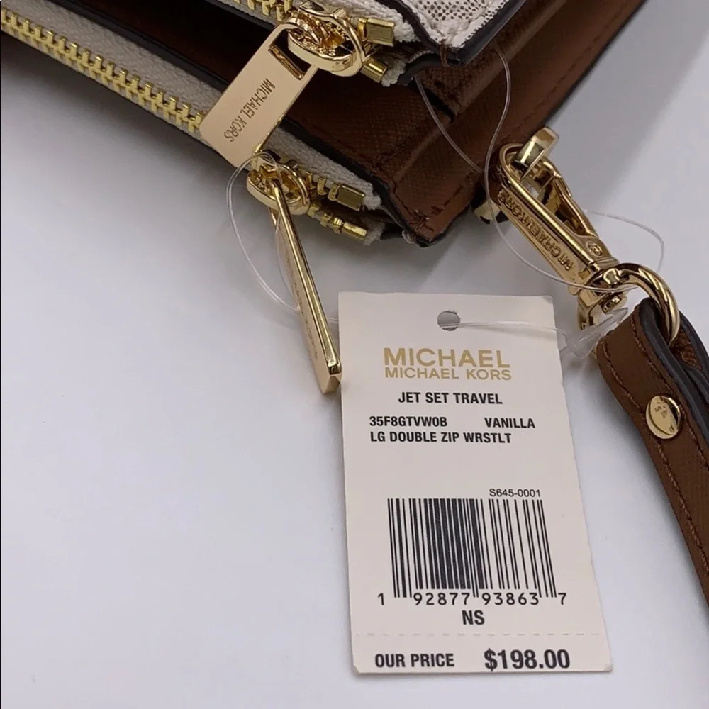 MICHAEL KORS LG DOUBLE ZIP WRISTLET VANILLA - Picture 13 of 16
